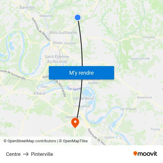 Centre to Pinterville map