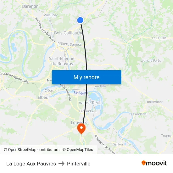 La Loge Aux Pauvres to Pinterville map