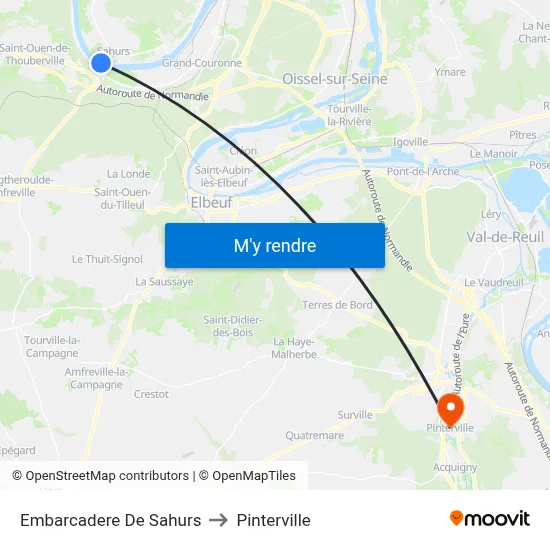 Embarcadere De Sahurs to Pinterville map