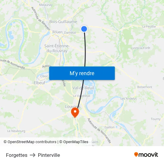 Forgettes to Pinterville map