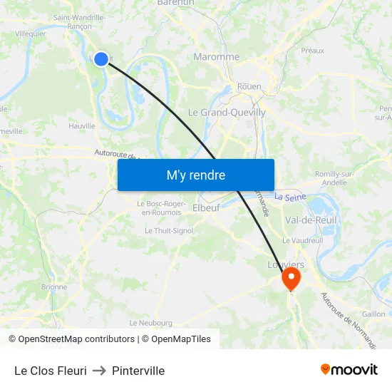 Le Clos Fleuri to Pinterville map