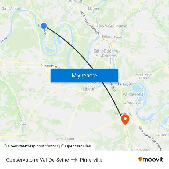 Conservatoire Val-De-Seine to Pinterville map