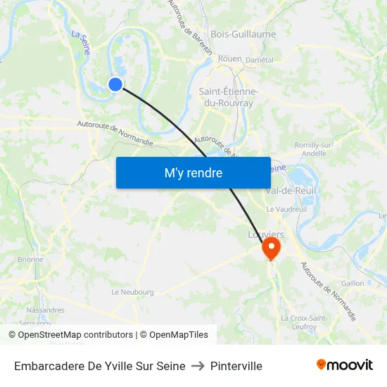 Embarcadere De Yville Sur Seine to Pinterville map