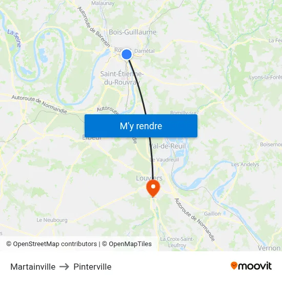 Martainville to Pinterville map