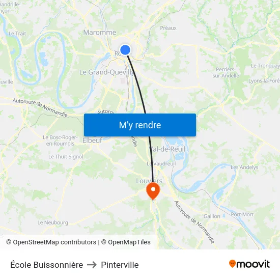 École Buissonnière to Pinterville map