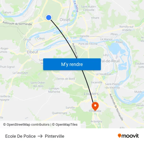 Ecole De Police to Pinterville map