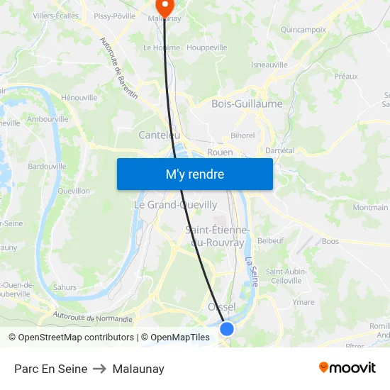 Parc En Seine to Malaunay map
