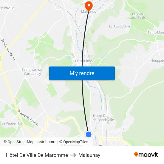 Hôtel De Ville De Maromme to Malaunay map
