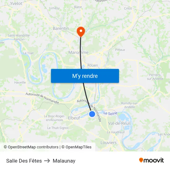 Salle Des Fêtes to Malaunay map