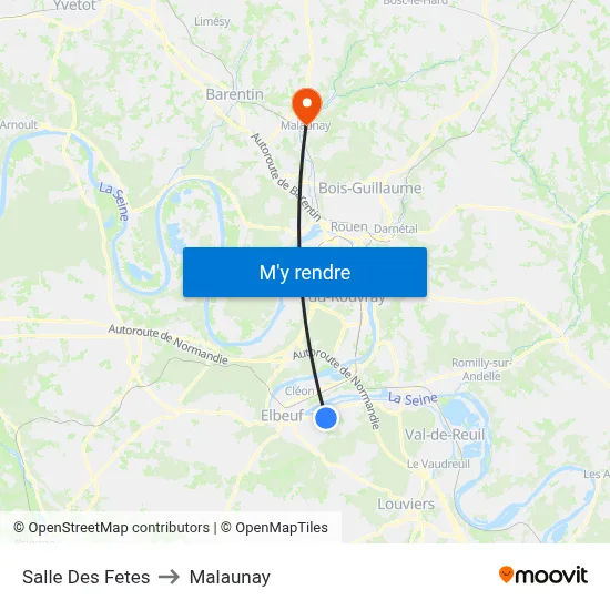 Salle Des Fetes to Malaunay map
