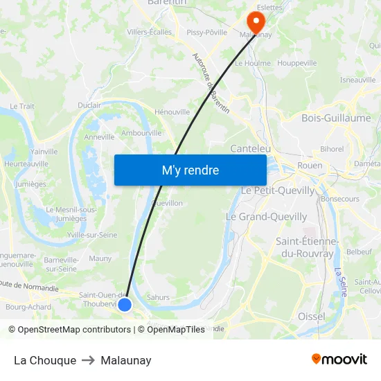 La Chouque to Malaunay map