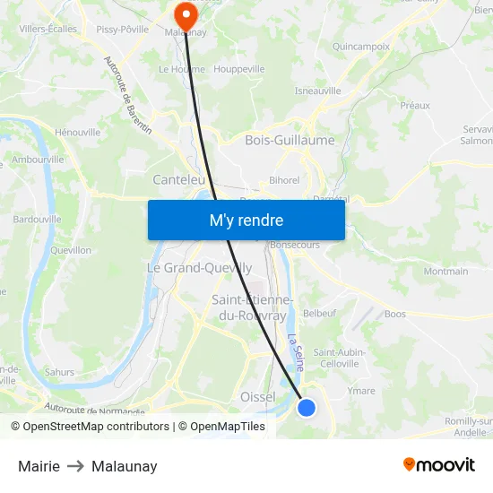 Mairie to Malaunay map