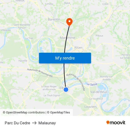 Parc Du Cedre to Malaunay map