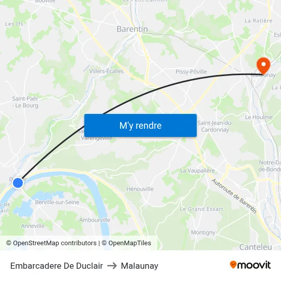 Embarcadere De Duclair to Malaunay map