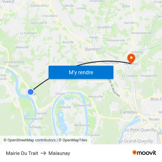 Mairie Du Trait to Malaunay map