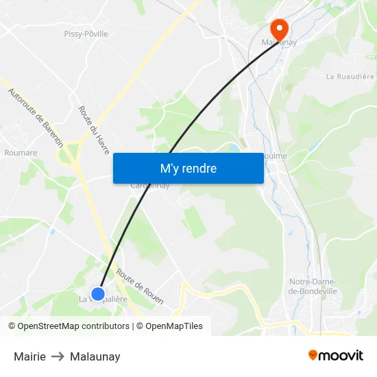 Mairie to Malaunay map