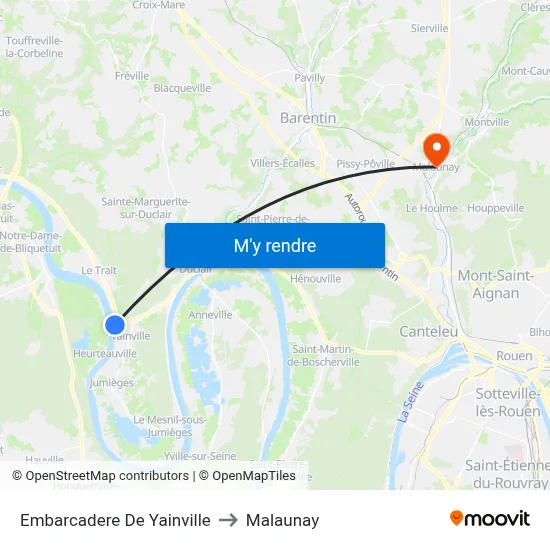 Embarcadere De Yainville to Malaunay map