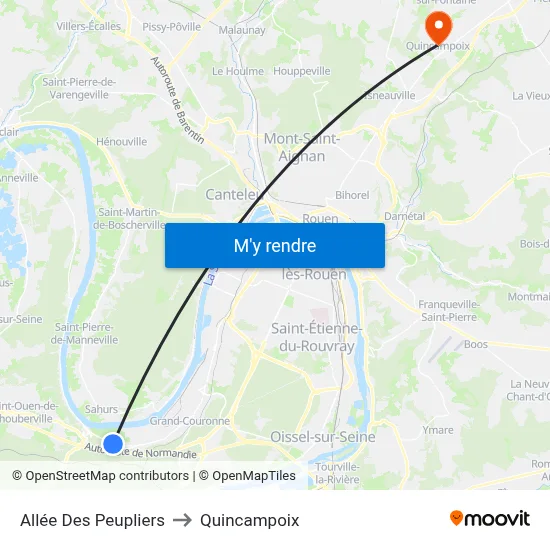 Allée Des Peupliers to Quincampoix map