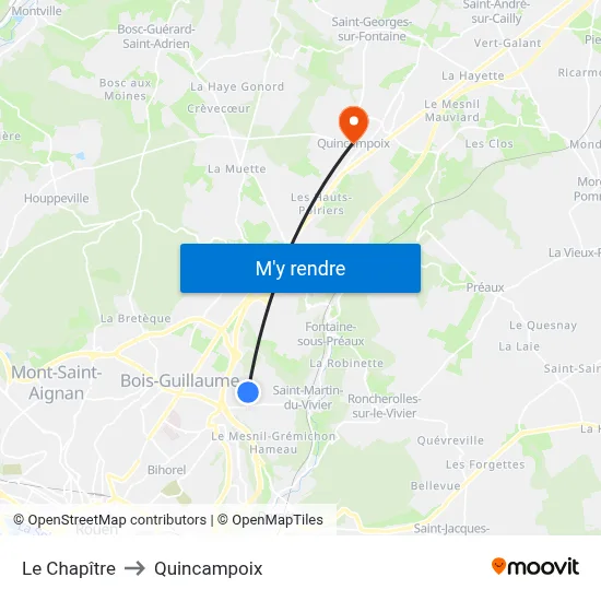 Le Chapître to Quincampoix map