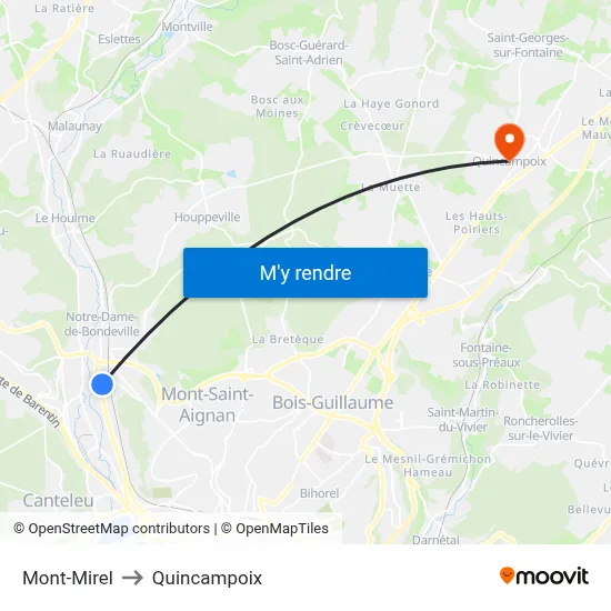 Mont-Mirel to Quincampoix map