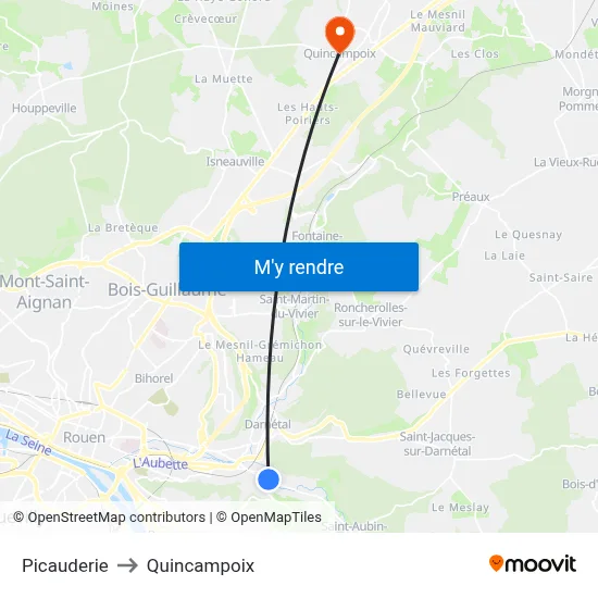 Picauderie to Quincampoix map