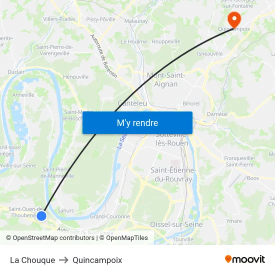 La Chouque to Quincampoix map