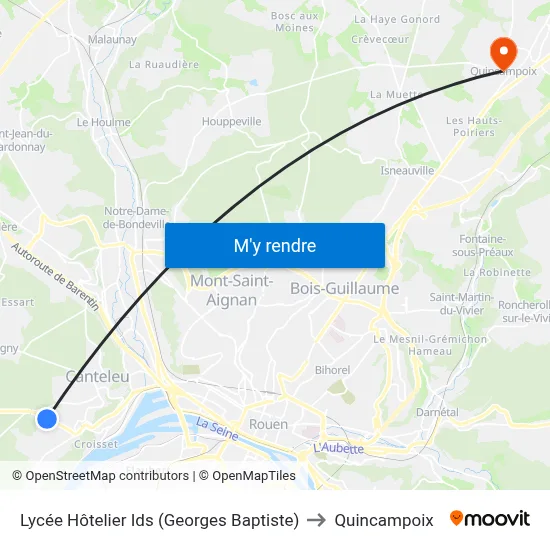 Lycée Hôtelier Ids (Georges Baptiste) to Quincampoix map