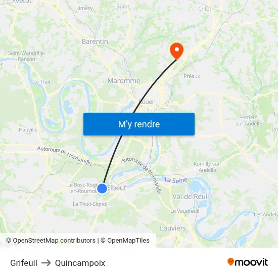 Grifeuil to Quincampoix map