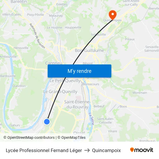 Lycée Professionnel Fernand Léger to Quincampoix map