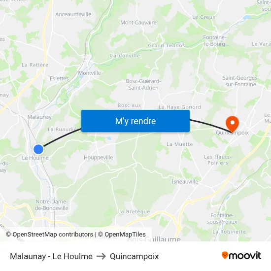 Malaunay - Le Houlme to Quincampoix map