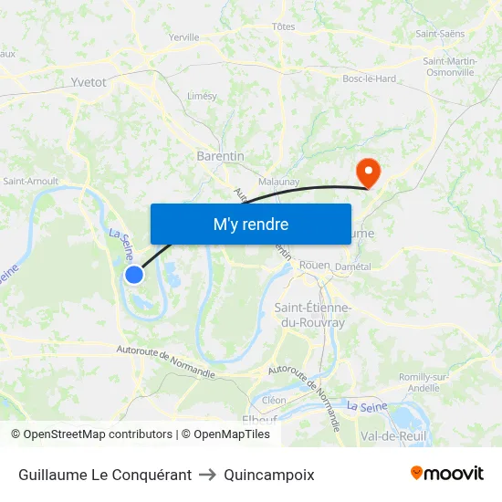 Guillaume Le Conquérant to Quincampoix map