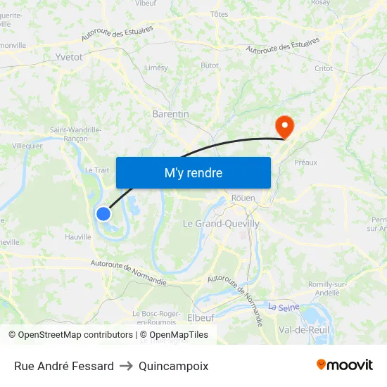 Rue André Fessard to Quincampoix map