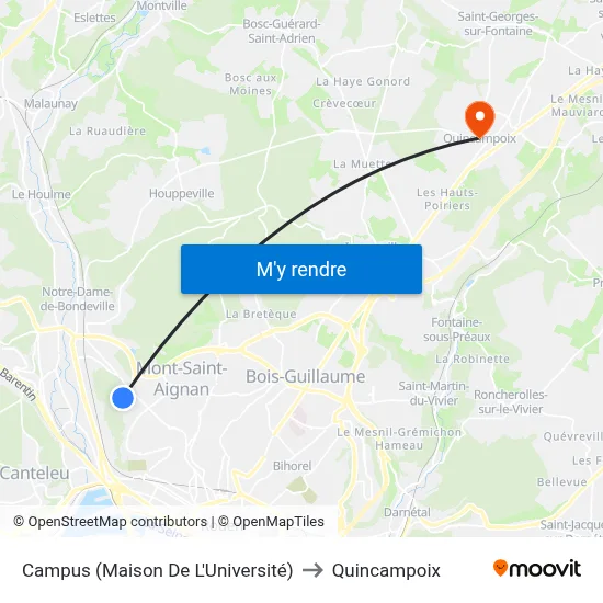 Campus (Maison De L'Université) to Quincampoix map
