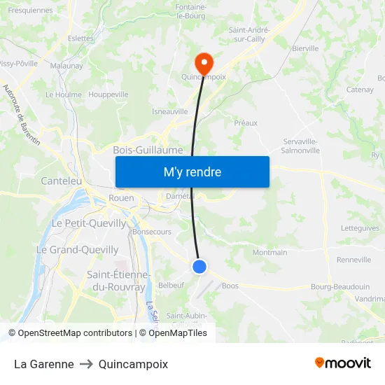 La Garenne to Quincampoix map