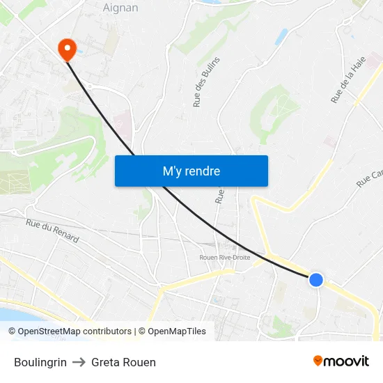 Boulingrin to Greta Rouen map