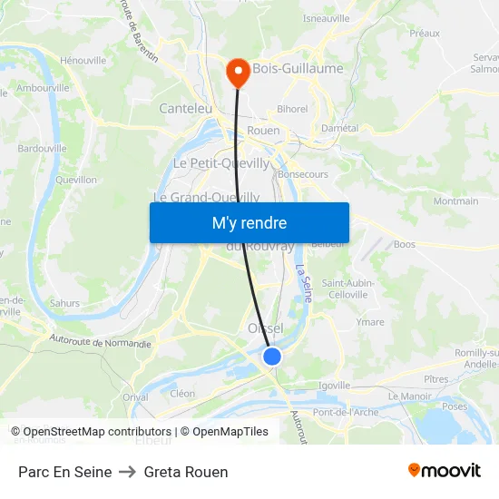 Parc En Seine to Greta Rouen map