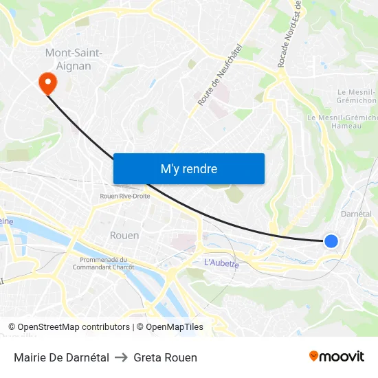 Mairie De Darnétal to Greta Rouen map
