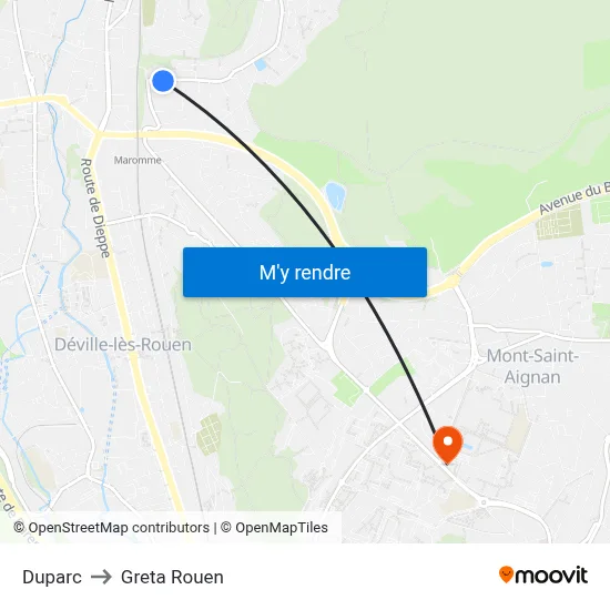 Duparc to Greta Rouen map