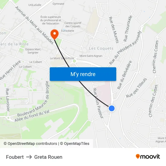 Foubert to Greta Rouen map