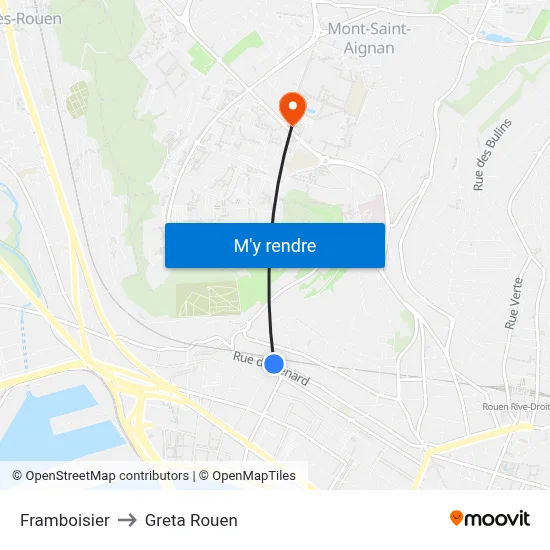 Framboisier to Greta Rouen map