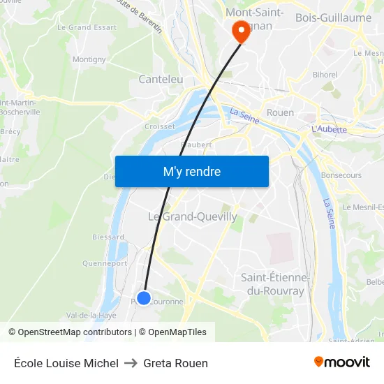 École Louise Michel to Greta Rouen map