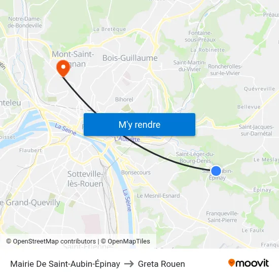 Mairie De Saint-Aubin-Épinay to Greta Rouen map