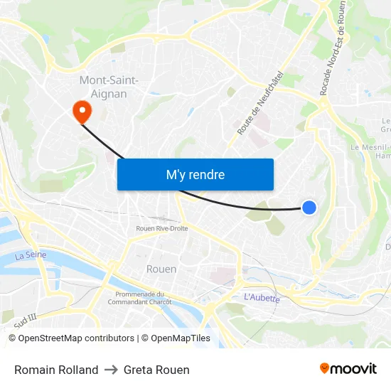 Romain Rolland to Greta Rouen map