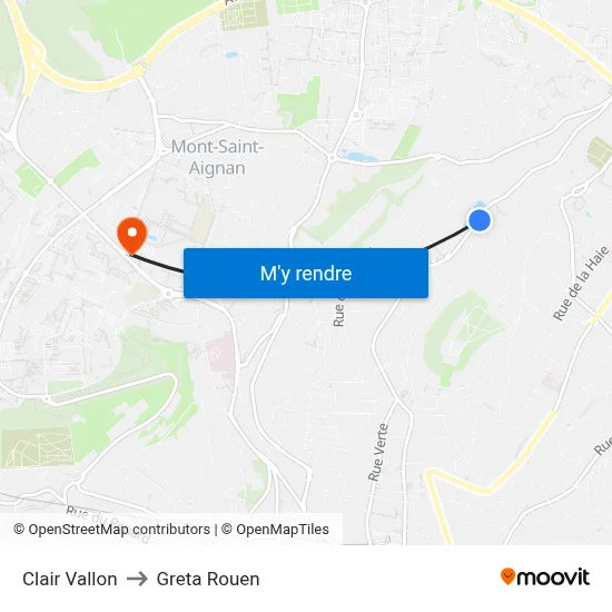 Clair Vallon to Greta Rouen map