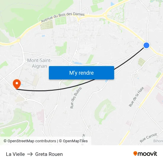 La Vielle to Greta Rouen map