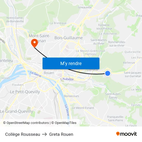 Collège Rousseau to Greta Rouen map