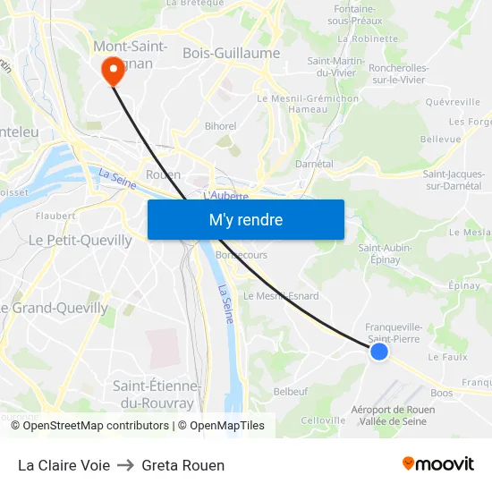 La Claire Voie to Greta Rouen map
