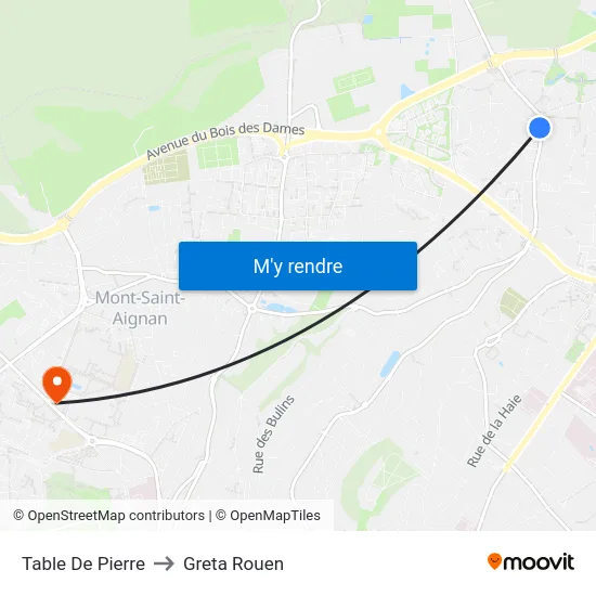 Table De Pierre to Greta Rouen map