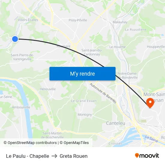 Le Paulu - Chapelle to Greta Rouen map
