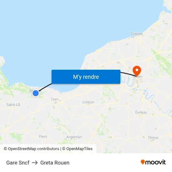 Gare Sncf to Greta Rouen map